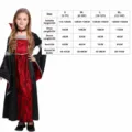 Conjunto de disfraz de bruja vampiro para niñas con vestido y collar para fiesta. - S / Vestidos / Rojo y Negro (Bruja 003)