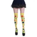 Chaussettes Hautes Pois Halloween Multicolore Costume Fête Cuissardes Longues Chaussettes - Clown Jaune