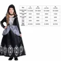 Conjunto de disfraz de cosplay de esqueleto de Halloween para niñas con collar en tallas S-XL. - S / Vestidos / Negro y Blanco (Bruja 004)