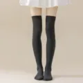 Calcetines altos lisos gris oscuro por encima de la rodilla mujer cosplay JK japonés - Talla única / Medias Largas Gris Oscuro