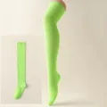 Calcetines altos color verde neón liso por encima de la rodilla para fiesta cosplay - Talla única / Medias Largas Verde Oliva