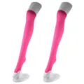 Bright pink over the knee high socks solid color hosiery stockings for party dress up - Rose Red Long Socks