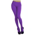 Solid color purple women tight leggings sexy party clubwear hosiery slim fit stretch pants - Purple Tights