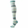 Chaussettes de compression rayées au mollet bas genou en nylon pour hommes et femmes loisirs - Rayé bleu clair