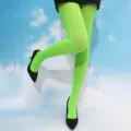 Neongrüne Strumpfhose für Damen, lebendige Bonbonfarben Leggings, bequeme Stretchkleidung. - Einheitsgröße / Neon Grüne Strumpfhose