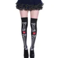 Halloween skeleton print over-the-knee thigh high socks party costume hosiery apparel - One Size / Heart Skeleton