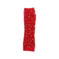 Guantes de red rojos con pedrería sin dedos elegantes accesorios de fiesta mujer. - Talla única / Rojo