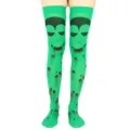 Halloween vampire blood print over-the-knee socks spooky costume fashion hosiery item - One Size / Green Vampire Blood Sock