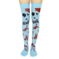 Halloween zombie blood over-the-knee socks funny costume thigh high stockings for women - One Size / Blue Eye Blood Sock