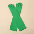 Gants de soirée longs et extensibles verts, accessoires de fête en soie de lait. - Taille unique / Vert