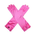 Pink satin bow gloves for kids girls princess dress up party stage performance costume accessories - One Size / Rose Red Bow Gloves