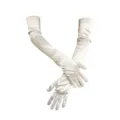 Lange weiße Satin-Handschuhe für Hochzeit Abendparty, elegante Braut Prom Kleid Zubehör Variante. - Weiß