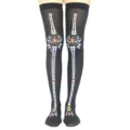 Halloween skeleton print over-the-knee thigh high socks black cosplay party stockings - One Size / Skeleton Style Three