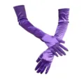 Lange violette Satin Handschuhe, elegante Abendkleid Opernhandschuhe für Party Hochzeit. - Lila