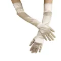 Lange Satin Handschuhe Damen Hochzeit Abendparty Opernball Handschuhe Accessoire Neu - Champagner