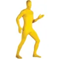 Traje zentai de cuerpo entero amarillo para adultos, body de spandex elástico para Halloween. - 140cm / Amarillo