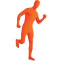 Traje de spandex zentai de cuerpo entero naranja para espectáculos de fiesta de Halloween. - Naranja