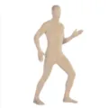 Halloween traje corporal zentai disfraz hombre invisible escenario rendimiento medias beiges - Color Piel