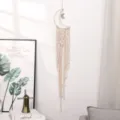 Handmade woven macrame moon dream catcher wall hanging decor for home bedroom children room - Moon / 20x105cm