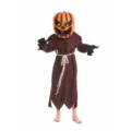 Costume d'épouvantail citrouille effrayant pour enfants fête déguisement Halloween cosplay détails. - S / Vêtements Marron + Masque