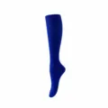 Einfarbige dunkelblaue gerippte Kompressions Sport Kniestrümpfe für Damen und Herren Variante - S/M (Empfohlen 34-39) / Dunkelblau