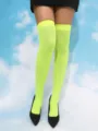 Neon Gruene Ueber Dem Knie Lange Socken Schenkelhohe Elastische Straempfe Variante Stil - Einheitsgröße / Neon Gelbe Lange Socken