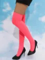 Neonrosa Oberschenkel-Kniestruempfe fuer Damen, modische Overknee-Straempfe im Alltag. - Einheitsgröße / Neon Rosarote Lange Socken