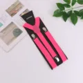 Bretelles élastiques unies pour adultes avec clips métalliques et emballage de carte de support. - Rose foncé