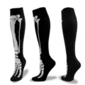Calcetines deportivos de compresion esqueleto de Halloween vista detallada patron hueso. - Estilo 10
