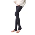 Damen Steg Leggings dunkelgrau einfarbig weich bequem Yoga Strumpfhose Freizeitbekleidung - 160g Steg / Schwarze 7/8-Hose