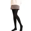 Γυναικείο μαύρο καλσόν με γράμματα leggings ελαστικά μαλακά κάλτσες βασική μόδα στυλ. - Τυπωτό Μαύρο