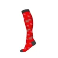 Calcetines de compresión rojos de Navidad con bonito diseño de reno y copos de nieve. - Estilo 15