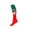 Calcetines hasta la rodilla Navidad verde rojo estampado Santa algodón calcetines invierno - Estilo 18