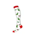 Calcetines de compresión navideños, calcetines deportivos blancos con estampado festivo. - Estilo 17