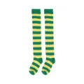 Chaussettes hautes rayées vert et jaune chaussettes longues cuissardes cosplay variante - Taille unique / Rayé Vert Jaune