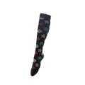 Calcetines altos de compresión con copo de nieve navideño negro calcetería invernal festiva - Estilo 23