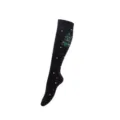 Calcetines navideños negros con patrón de árbol calcetines de compresión de algodón - Estilo 21
