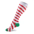 Calcetines de compresión a rayas de Navidad calcetines altos rojos blancos verdes festivos - Estilo 28
