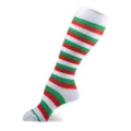 Calcetines largos a rayas rojas y verdes de Navidad, calcetines de compresion para deportes. - Estilo 29