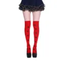 Halloween witch printed over-the-knee long socks red holiday party costume hosiery for women - One Size / Witch Broom