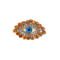 Handgemaakte kraal strass oog patch applicatie voor kleding tassen hoeden accessoires detail - 1# Gele Borduurwerk Basis