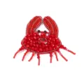 Handmade roter Perlen Krabbe Aufnäher Strass Kristall Brosche DIY Kleidung Zubehör - Roter Krebs