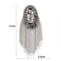 Strass Quaste Schulterklappe Detail, Glänzende Kristall Kette Abzeichen Patch für Anzüge Kleider - Stil 1 Ohne Brosche Nadel