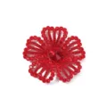 Rode kristal strass bloem patch DIY handgemaakte kleding naaien applicatie ambacht 1pc - Rozen Stofpatch (#1) / 6.5x6.5cm / Rood