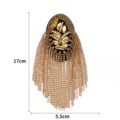 Goldene Strass Quasten Schulterklappe für Anzug Blazer DIY Bekleidung Zubehör Artikel. - Stil 2 Ohne Brosche Nadel