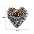 Handgefertigter Kristallperlen-Herzaufnäher mit bösem Blick-Design, ideal für Kleidung DIY-Deko. - Herz Lippe (2#) / 6x6cm