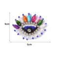 Handgemaakte kleurrijke kraal boze oog patch geborduurde DIY kledingaccessoire 4x5cm - 1# klein