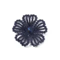 Donkerblauwe strass bloem patch DIY accessoires voor kleding en decoratie stuk 1st - Rozen Stofpatch (#2) / 6.5x6.5cm / Saffierblauw