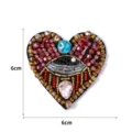 Handgemachte bestickte Perlen Bicker Herz Aufnäher Buntes Kristall Strass Abzeichen 6cm - Böser Blick Herz (3#) / 6x6cm