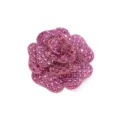 Exquisite 3D rhinestone rose flower detail, perfect for DIY apparel, bags, and shoes decoration. - 6cm / Pink